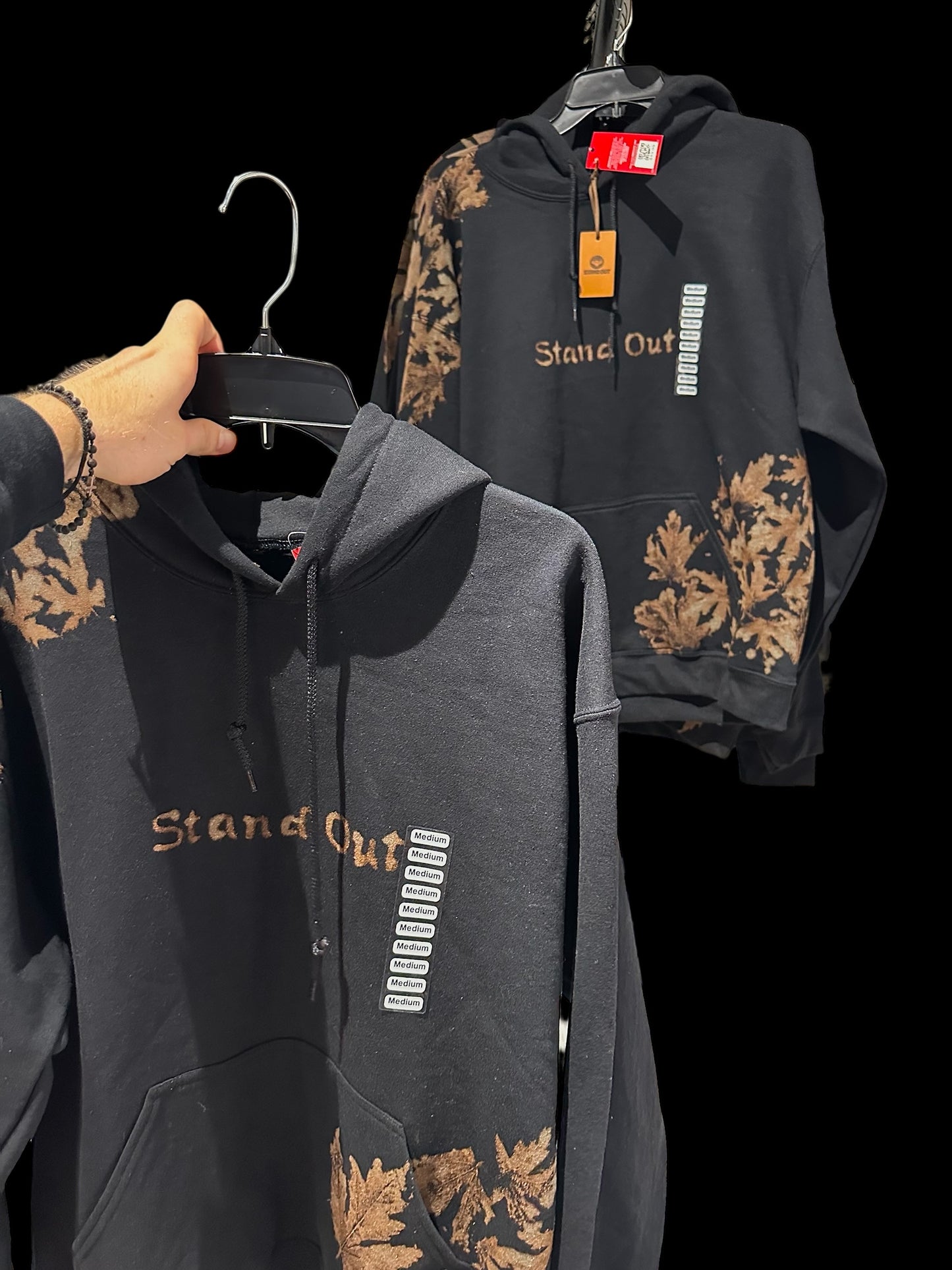 Leaf Stamped Hoodies